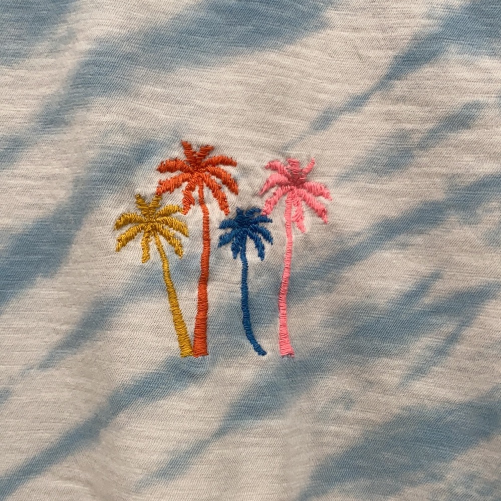 LOFT blue tie dye short sleeve top size XS - Picture 3 of 6